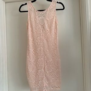 Pale pink lace dress